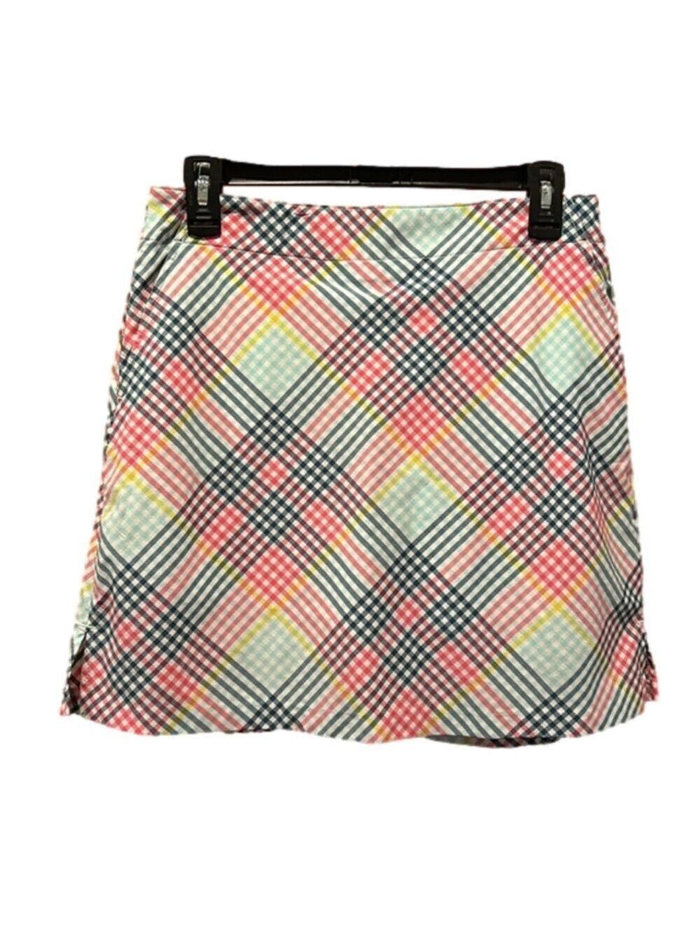 Lady Hagen Pink, Blue and Yellow Plaid Tennis Skort Size 4